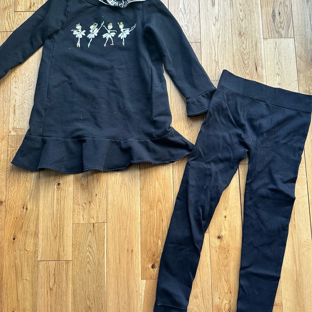 Simonetta Italian Designer Ballerina Girls Dress Size 6 & Cotton On Leggings